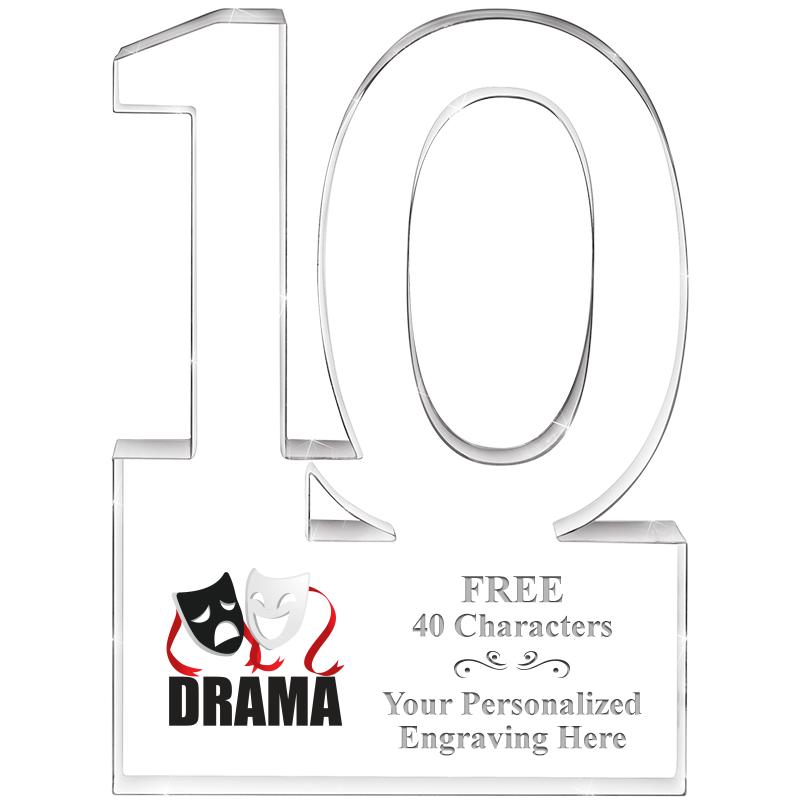 6" 10 YEARS OF SERVICE ACRYLIC