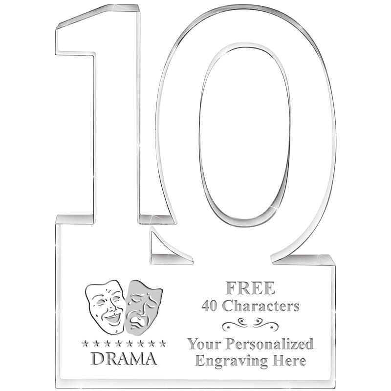 6" 10 YEARS OF SERVICE ACRYLIC