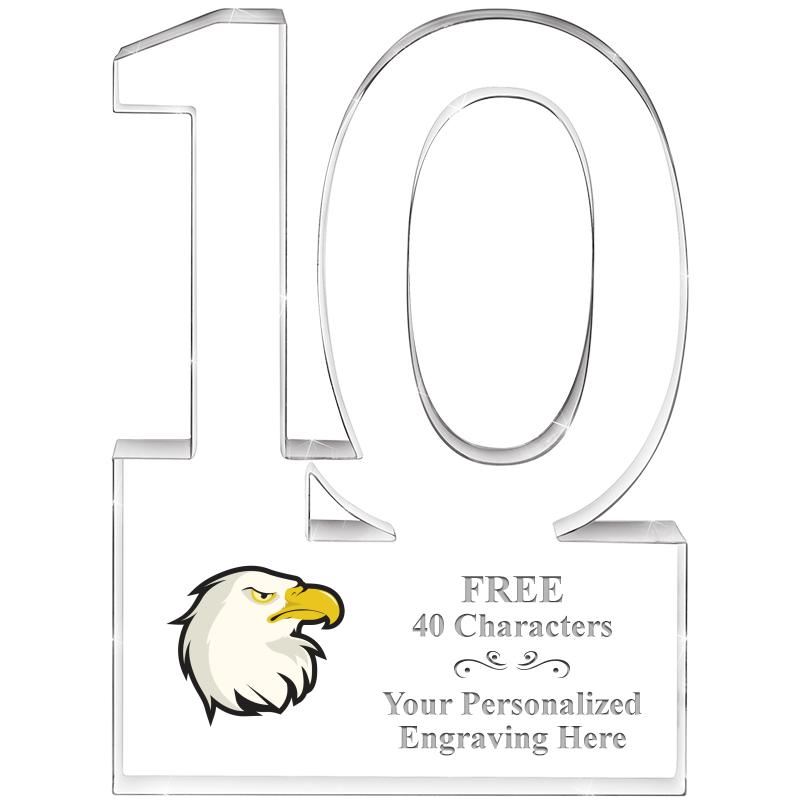 6" 10 YEARS OF SERVICE ACRYLIC