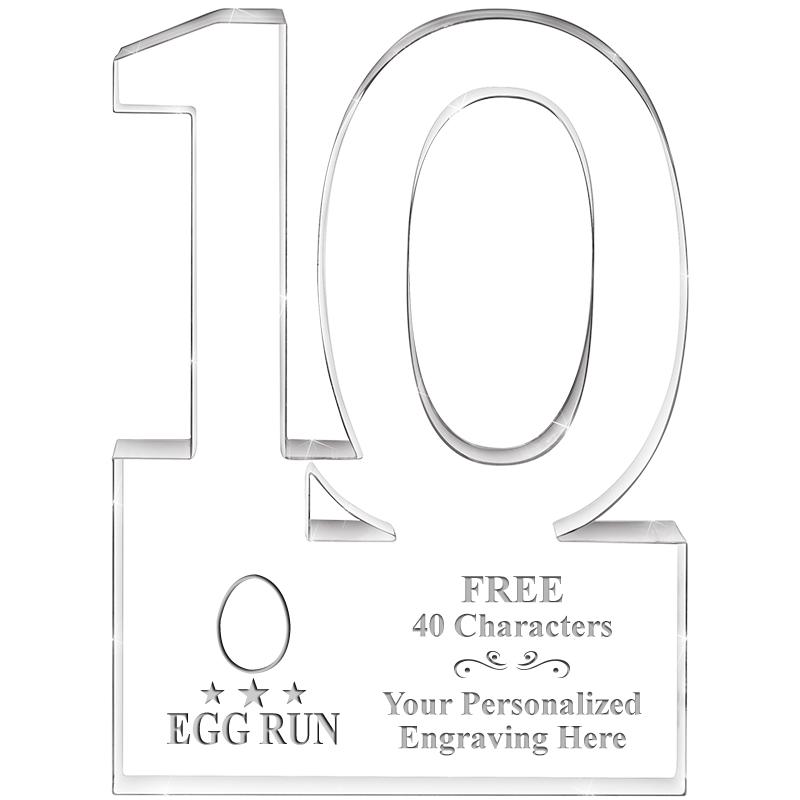 6" 10 YEARS OF SERVICE ACRYLIC