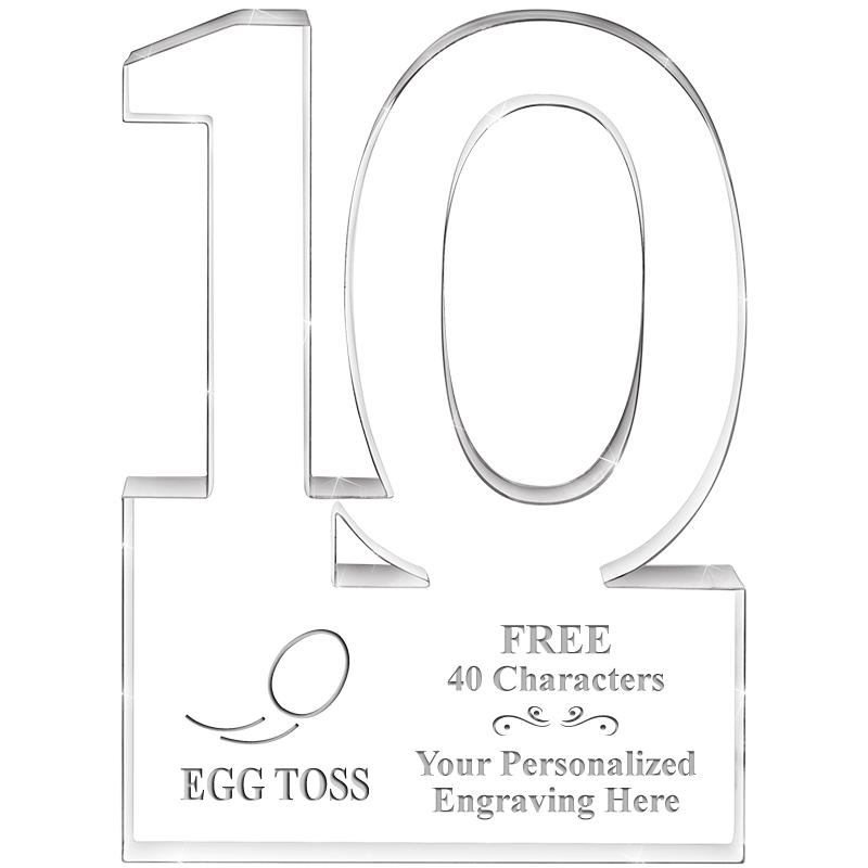 6" 10 YEARS OF SERVICE ACRYLIC