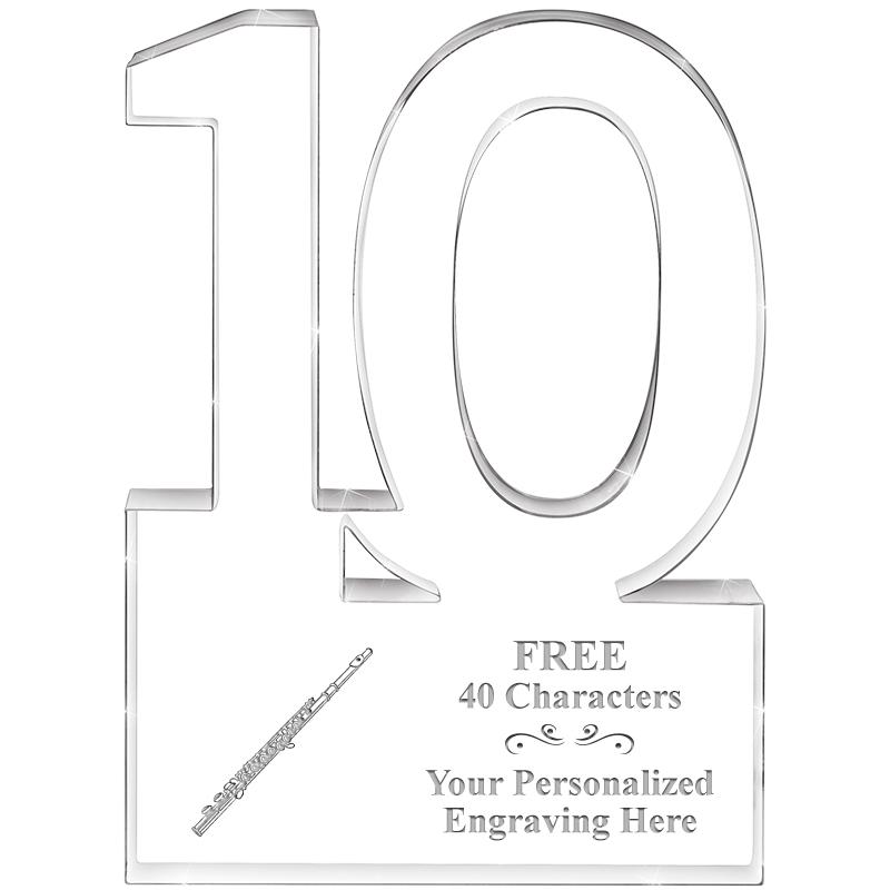 6" 10 YEARS OF SERVICE ACRYLIC