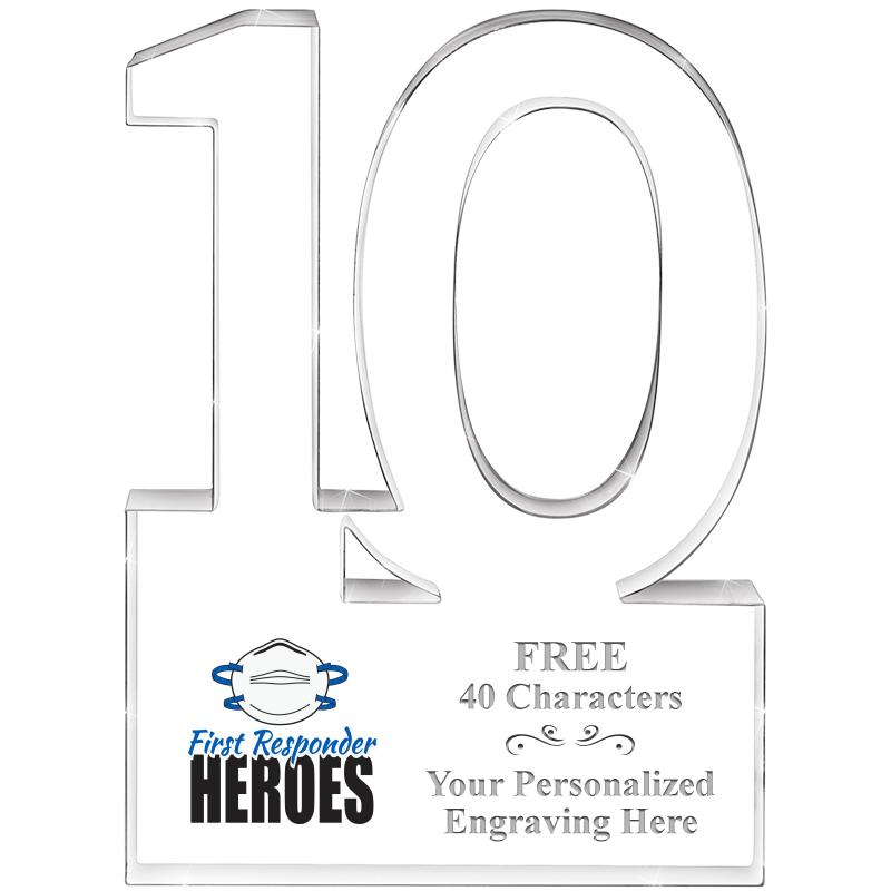 6" 10 YEARS OF SERVICE ACRYLIC