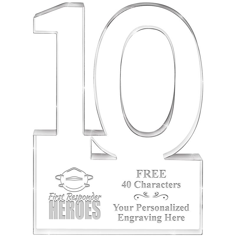 6" 10 YEARS OF SERVICE ACRYLIC