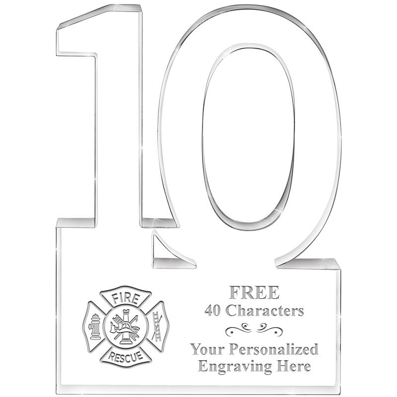 6" 10 YEARS OF SERVICE ACRYLIC