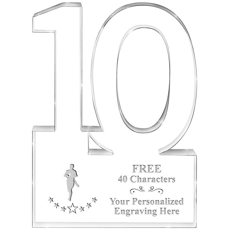 6" 10 YEARS OF SERVICE ACRYLIC