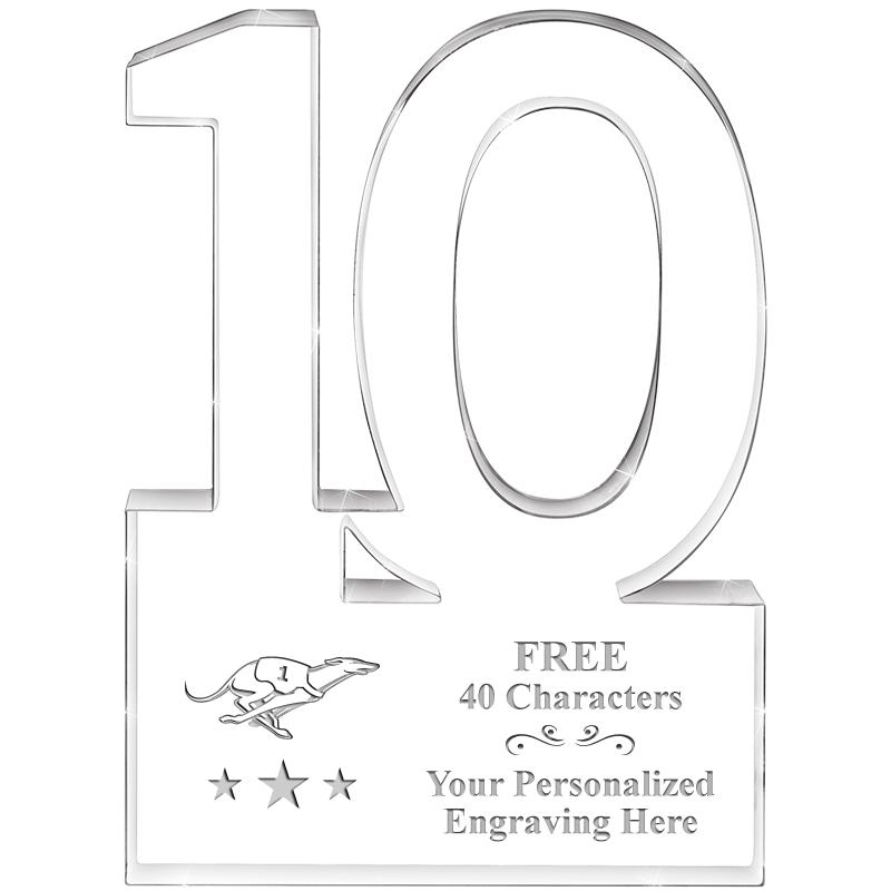 6" 10 YEARS OF SERVICE ACRYLIC