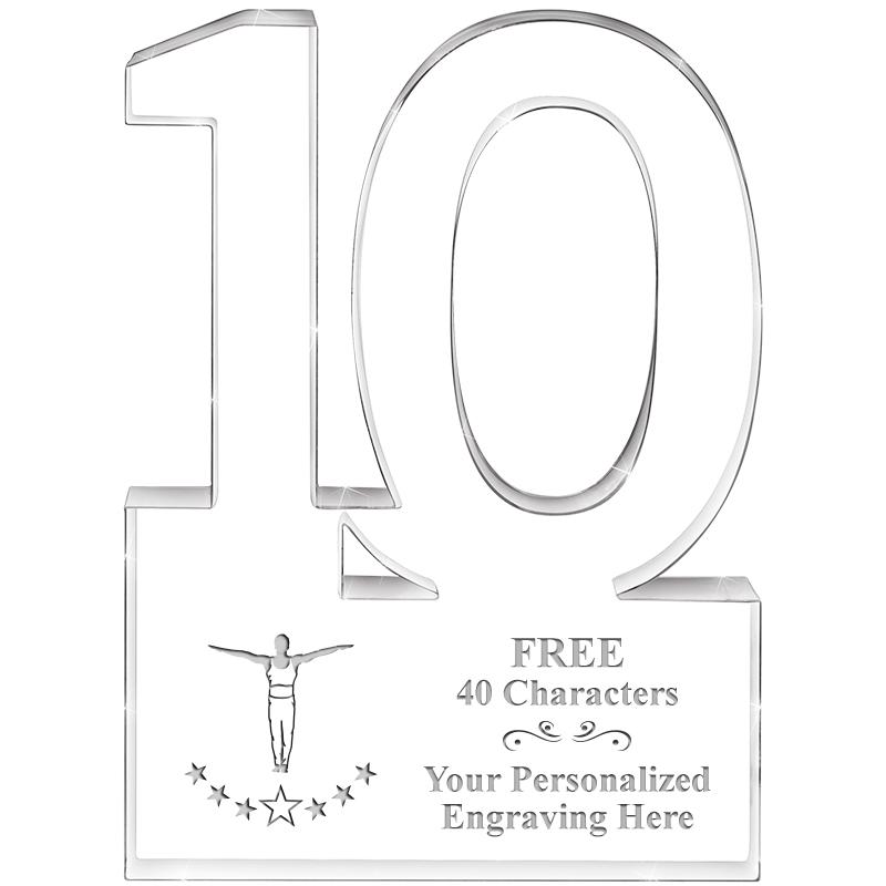 6" 10 YEARS OF SERVICE ACRYLIC