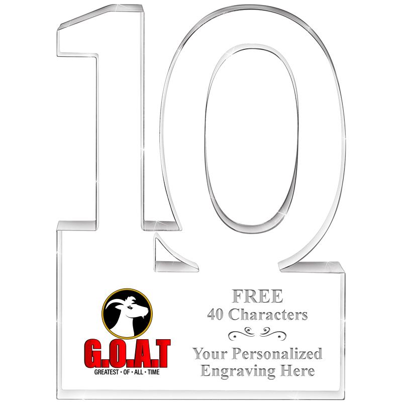 6" 10 YEARS OF SERVICE ACRYLIC