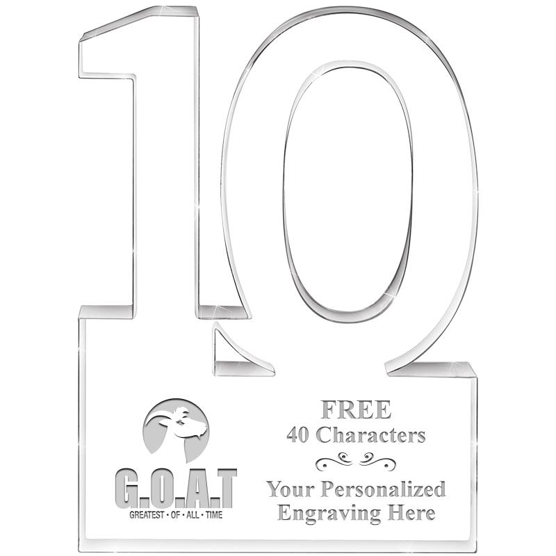 6" 10 YEARS OF SERVICE ACRYLIC