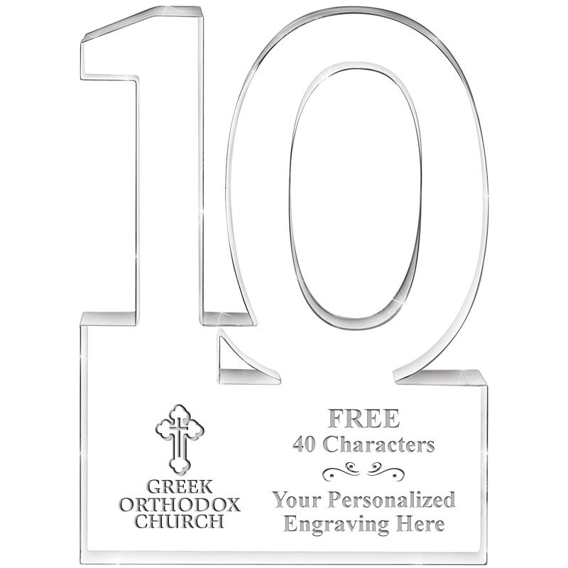 6" 10 YEARS OF SERVICE ACRYLIC