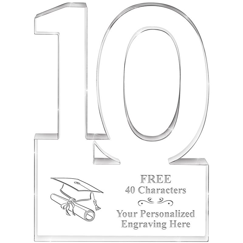 6" 10 YEARS OF SERVICE ACRYLIC