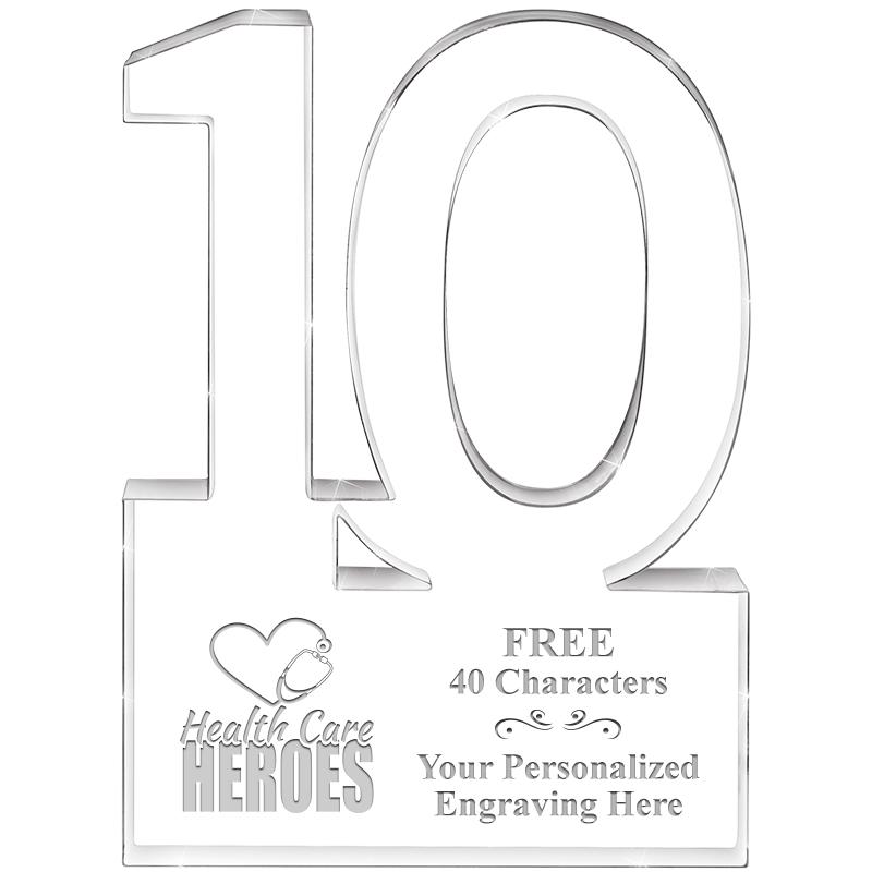 6" 10 YEARS OF SERVICE ACRYLIC