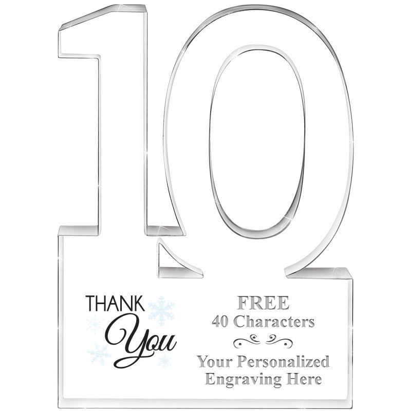 6" 10 YEARS OF SERVICE ACRYLIC