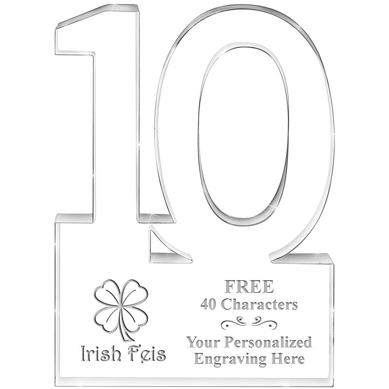 6" 10 YEARS OF SERVICE ACRYLIC