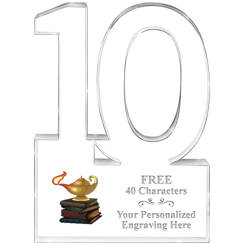 6" 10 YEARS OF SERVICE ACRYLIC