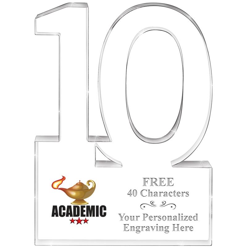 6" 10 YEARS OF SERVICE ACRYLIC