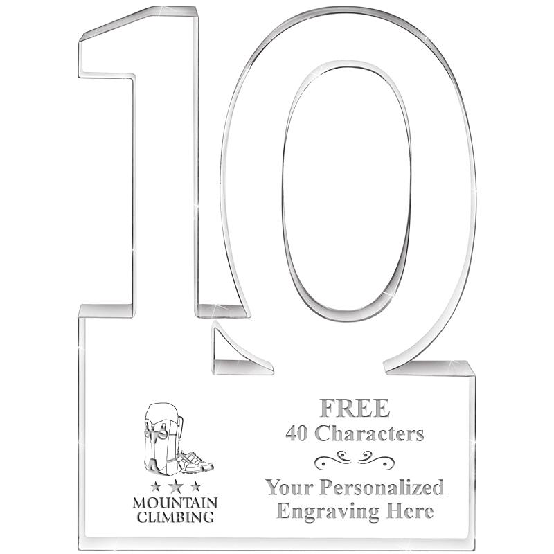 6" 10 YEARS OF SERVICE ACRYLIC