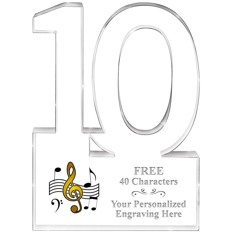 6" 10 YEARS OF SERVICE ACRYLIC