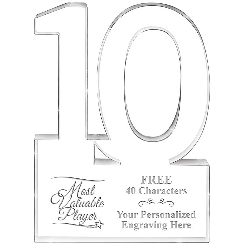 6" 10 YEARS OF SERVICE ACRYLIC