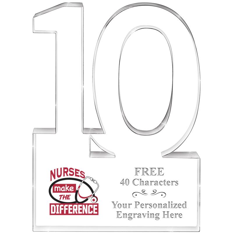 6" 10 YEARS OF SERVICE ACRYLIC