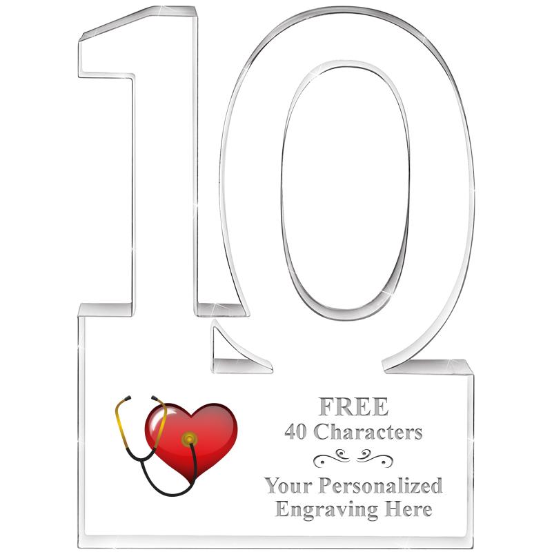 6" 10 YEARS OF SERVICE ACRYLIC