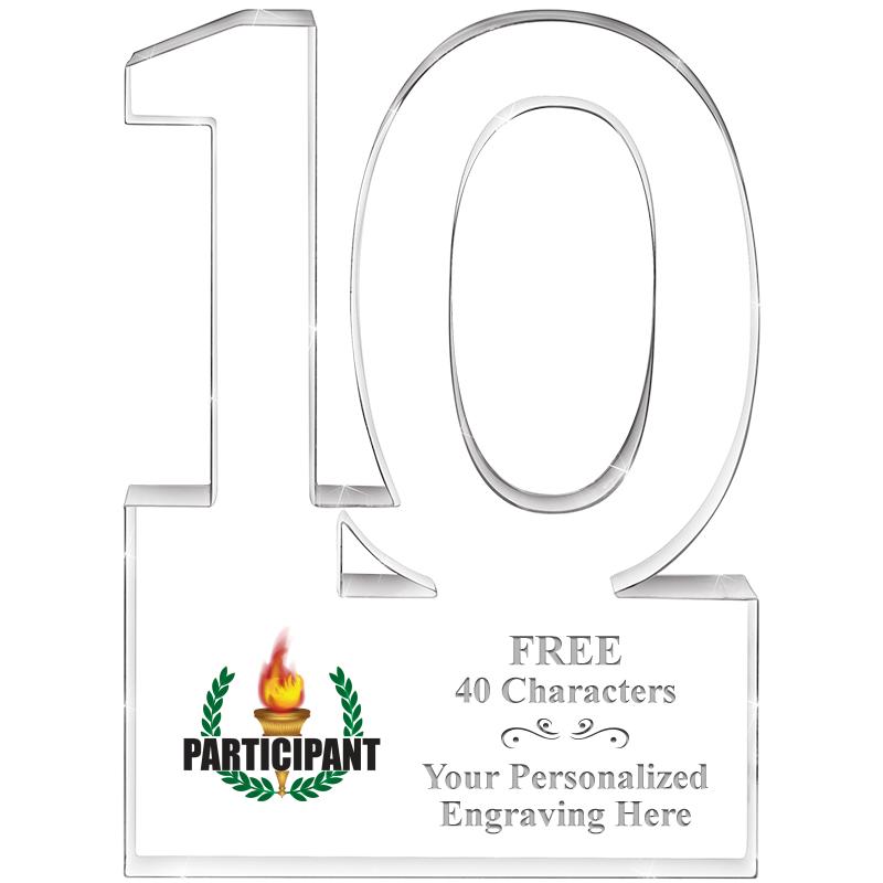 6" 10 YEARS OF SERVICE ACRYLIC