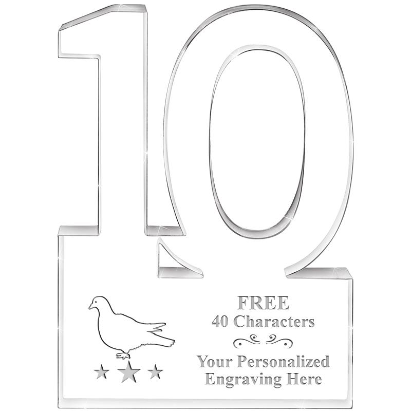 6" 10 YEARS OF SERVICE ACRYLIC