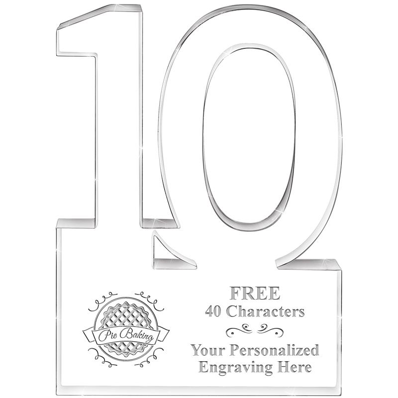 6" 10 YEARS OF SERVICE ACRYLIC