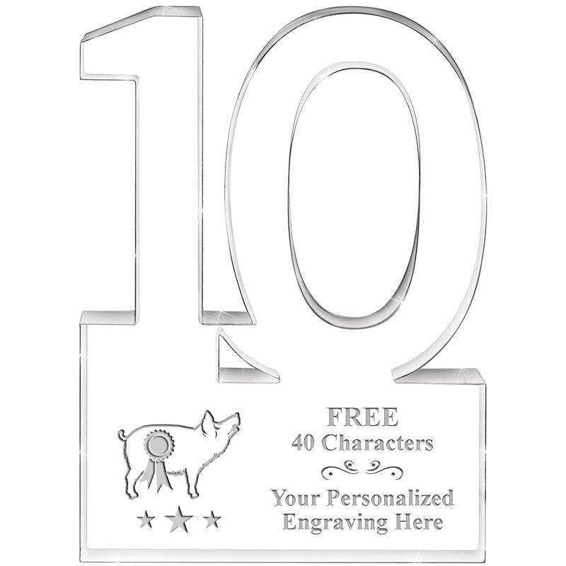 6" 10 YEARS OF SERVICE ACRYLIC