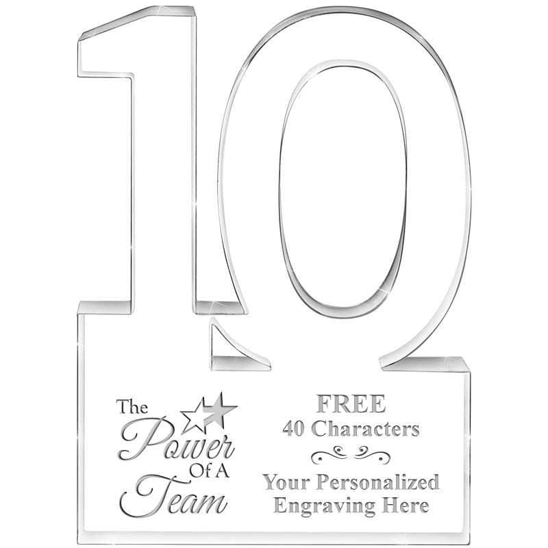 6" 10 YEARS OF SERVICE ACRYLIC