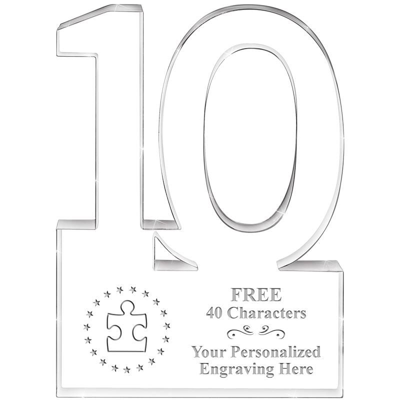 6" 10 YEARS OF SERVICE ACRYLIC