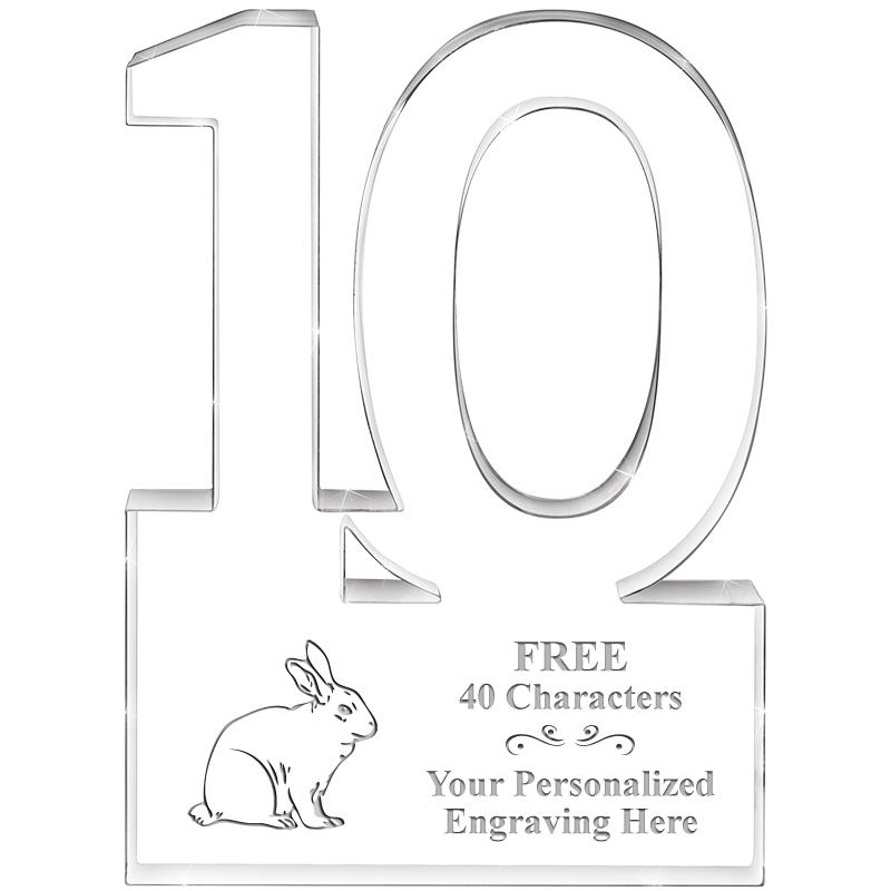 6" 10 YEARS OF SERVICE ACRYLIC