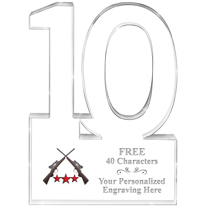 6" 10 YEARS OF SERVICE ACRYLIC