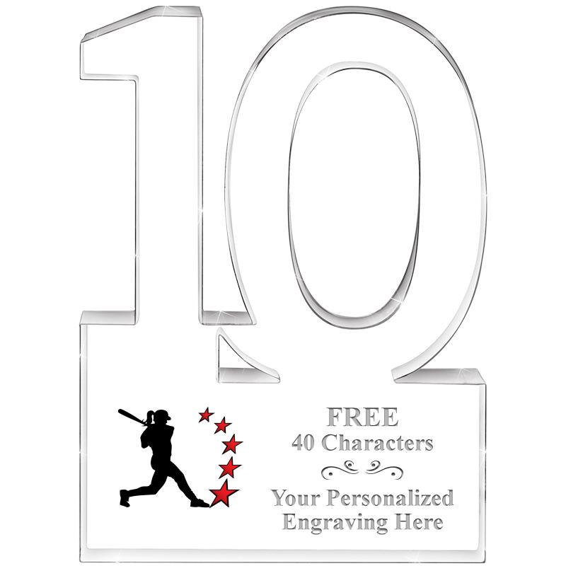 6" 10 YEARS OF SERVICE ACRYLIC