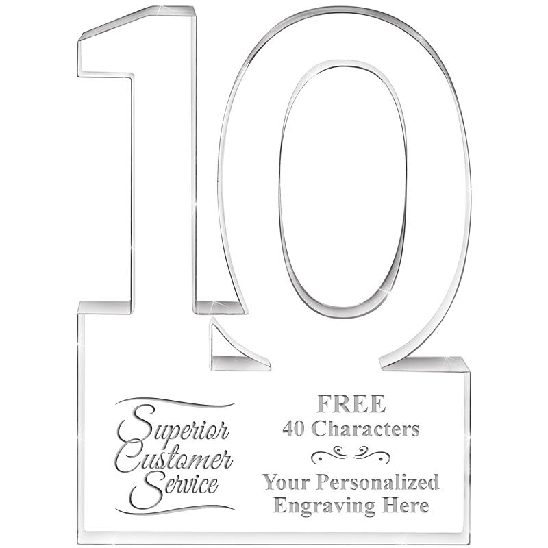 6" 10 YEARS OF SERVICE ACRYLIC