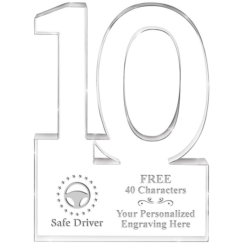 6" 10 YEARS OF SERVICE ACRYLIC