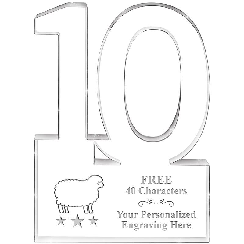 6" 10 YEARS OF SERVICE ACRYLIC