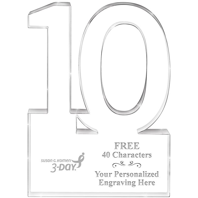 6" 10 YEARS OF SERVICE ACRYLIC