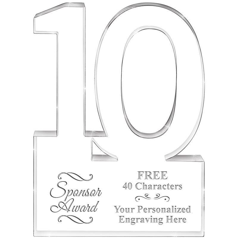 6" 10 YEARS OF SERVICE ACRYLIC