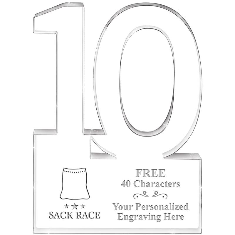 6" 10 YEARS OF SERVICE ACRYLIC