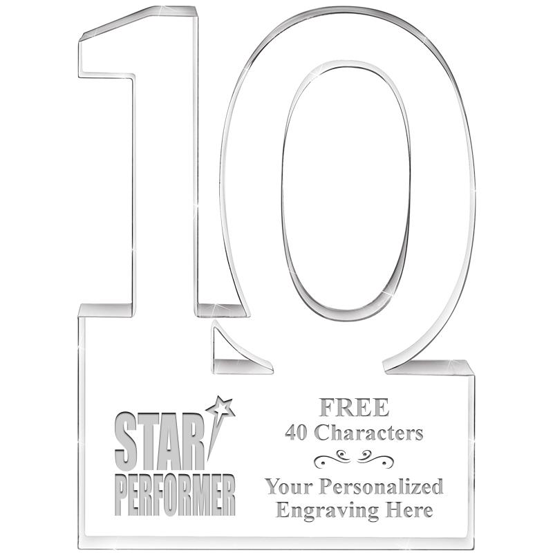 6" 10 YEARS OF SERVICE ACRYLIC