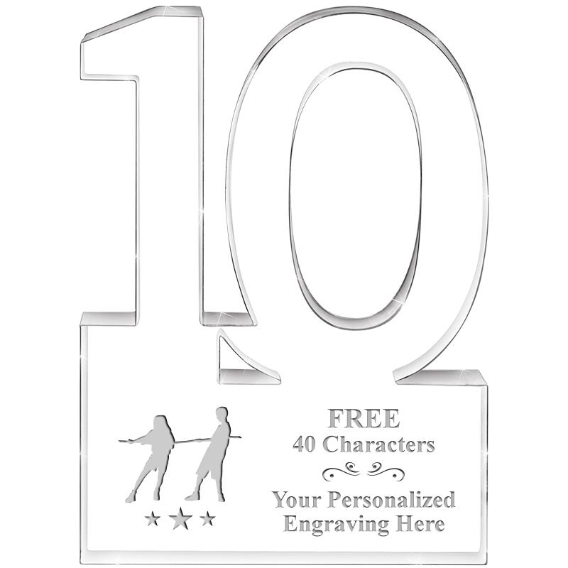 6" 10 YEARS OF SERVICE ACRYLIC