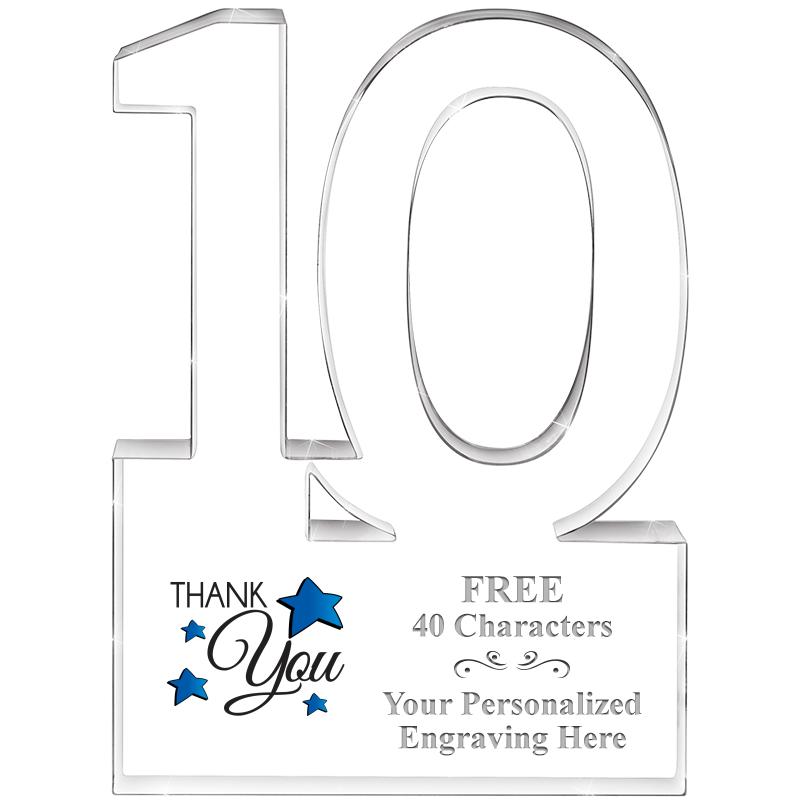 6" 10 YEARS OF SERVICE ACRYLIC