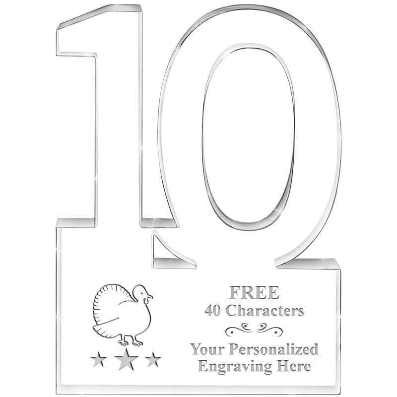 6" 10 YEARS OF SERVICE ACRYLIC