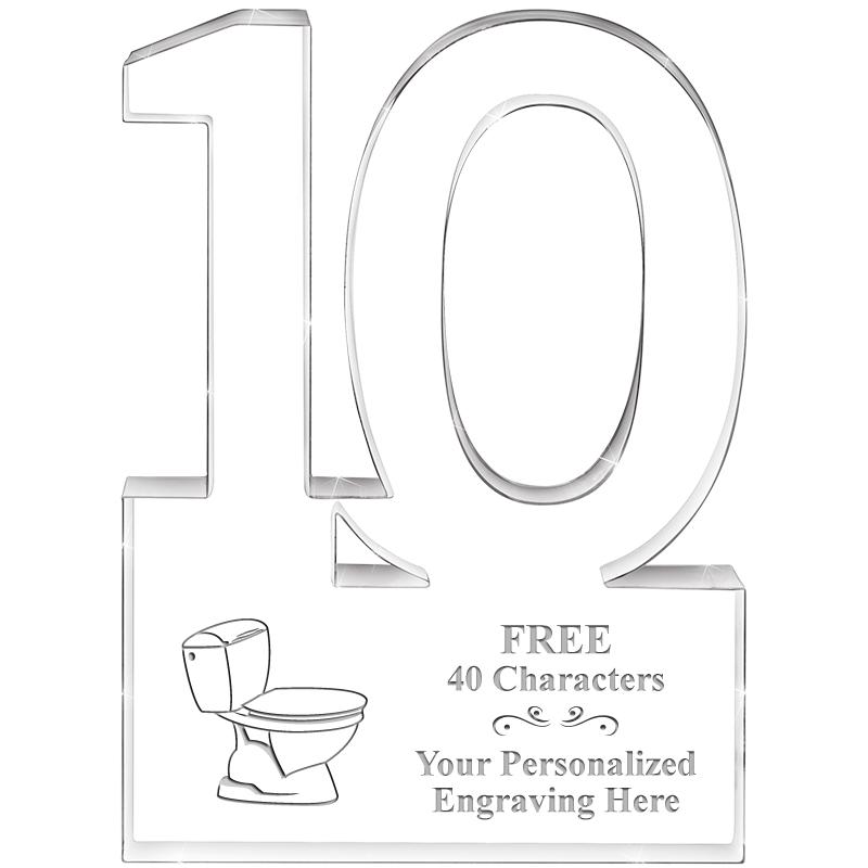 6" 10 YEARS OF SERVICE ACRYLIC