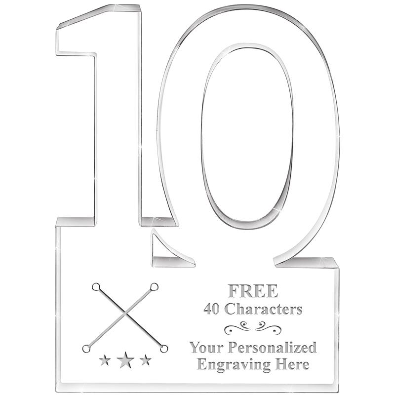 6" 10 YEARS OF SERVICE ACRYLIC