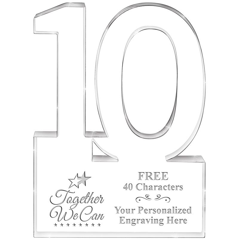 6" 10 YEARS OF SERVICE ACRYLIC