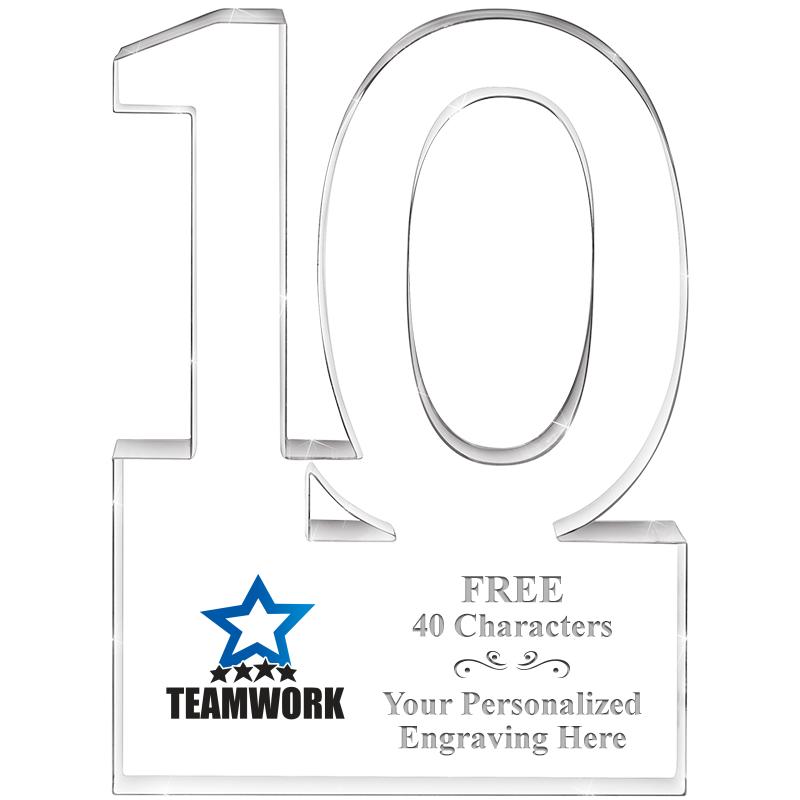 6" 10 YEARS OF SERVICE ACRYLIC