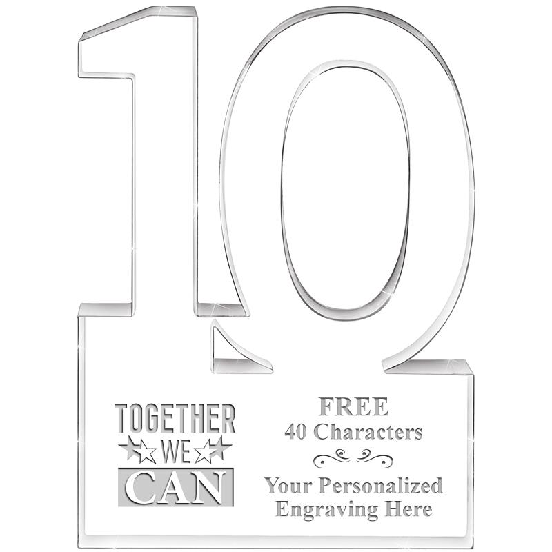 6" 10 YEARS OF SERVICE ACRYLIC